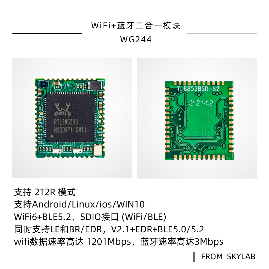 SDIO wifi6模块WG244可以实现哪些功能，SDIO接口wifi蓝牙二合一模块应用场景